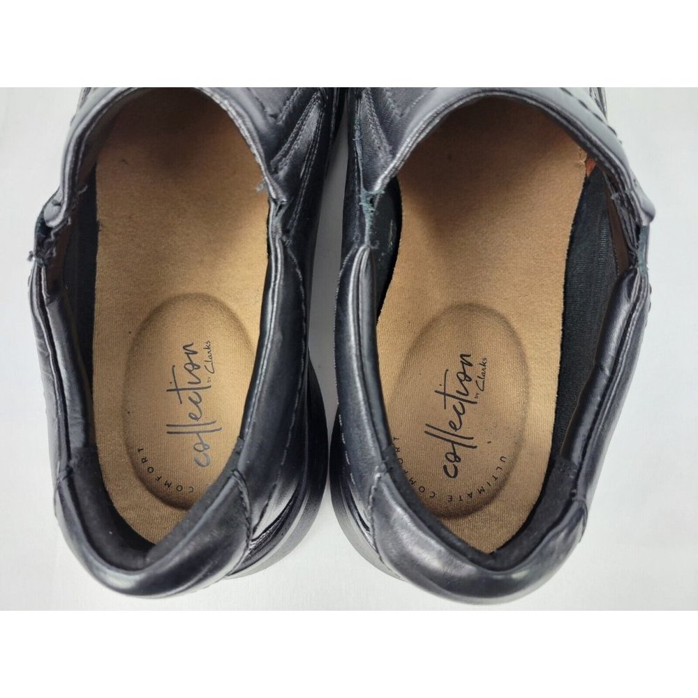 Clarks Escalade Step Leather Loafer Shoes Sneakers Mens Size 10 Wide Black 14885 - Picture 4 of 11